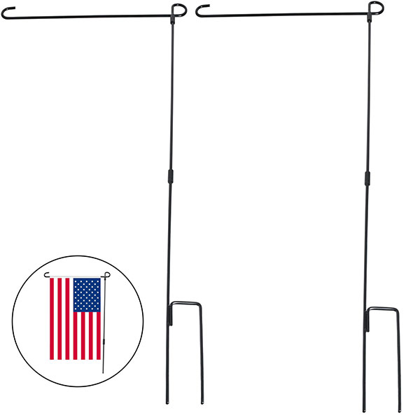 HOOSUN Garden Flag Stand, Premium Garden Flag Pole Holder Metal Wrought Iron Powder-Coated Weather-Proof Paint 36.5