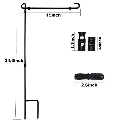 Garden Flag Stand, Premium Garden Flag Pole Holder Metal Wrought Iron Powder-Coated Weather-Proof Paint 36.5